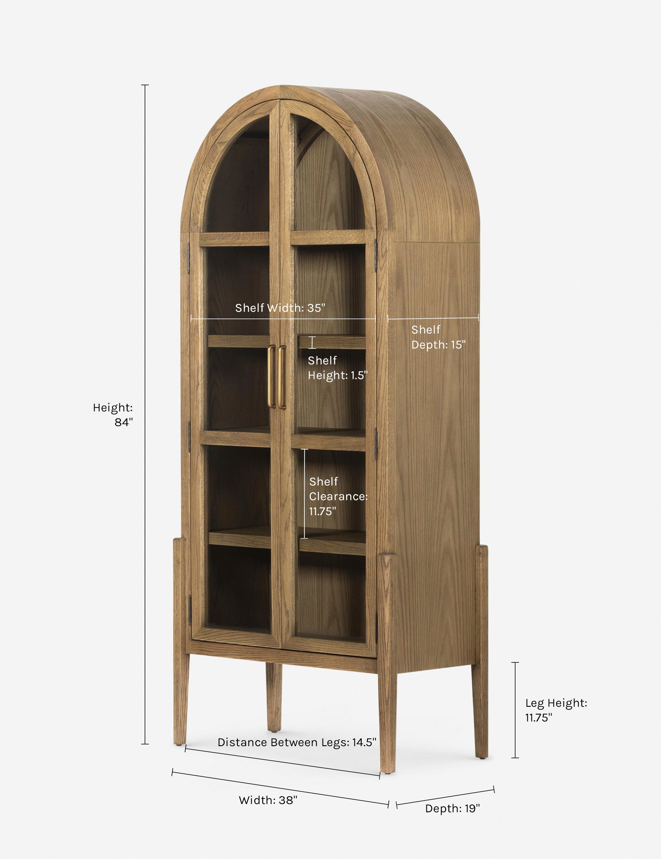 Apolline Curio Cabinet - Elegant Glass Display Case for Collectibles & Home Decor - Perfect for Living Room, Dining Room or Office Showcase