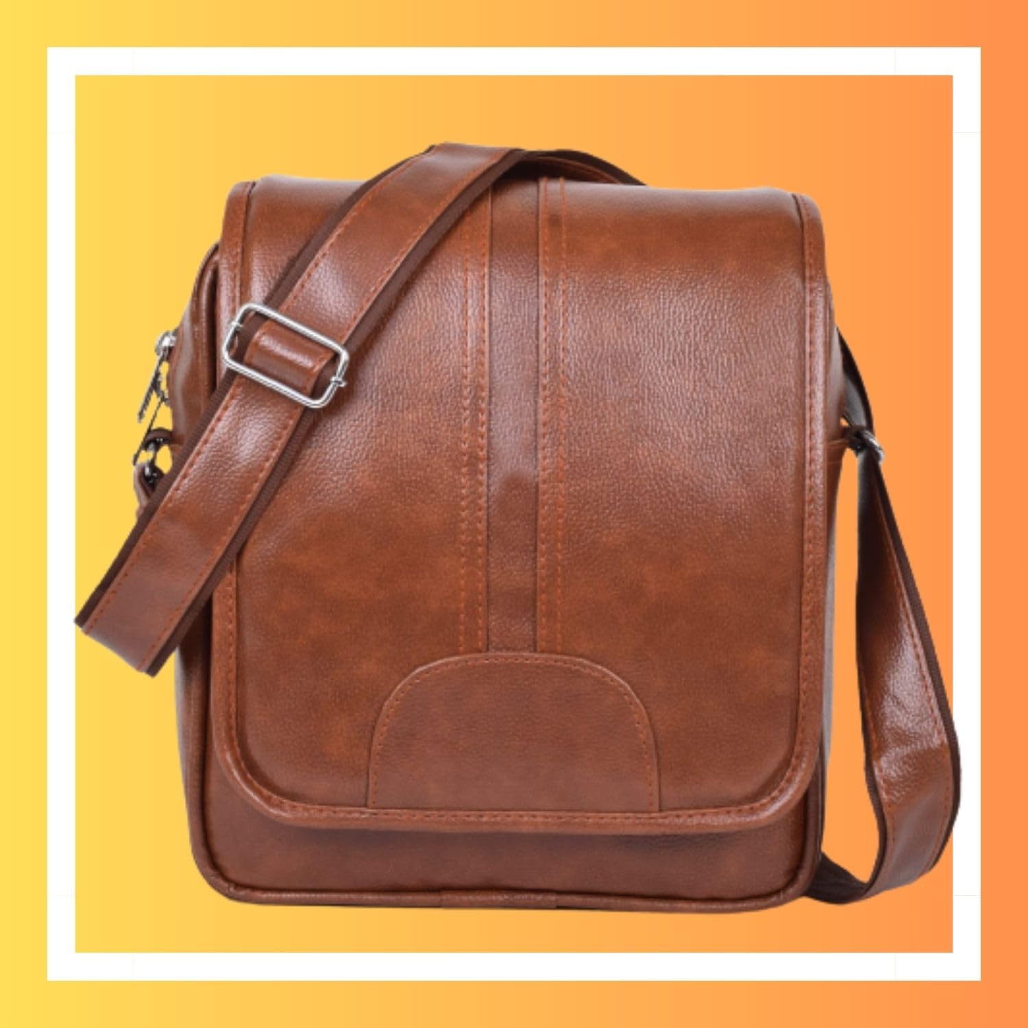 COOL INDIANS Genuine Leather Crossbody Bag for Men & Women - Stylish Unisex Shoulder Sling Bag with Adjustable Strap, Perfect for Travel, Work & Daily Use
