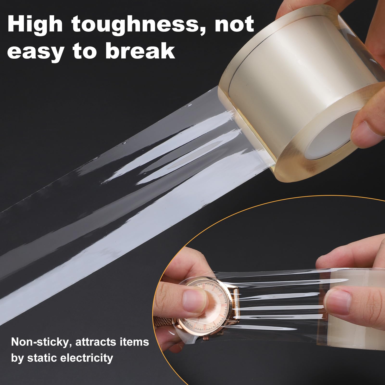 Premium Anti-Static Watch Screen Protector Film - 2 Pack, 2 x 2.9 Inch Transparent Plastic Wrap for Watches & Jewelry | Scratch, Fingerprint & Dust Protection | Perfect for Rolex, Apple Watch, Luxury Watches & Jewelry Display Cases