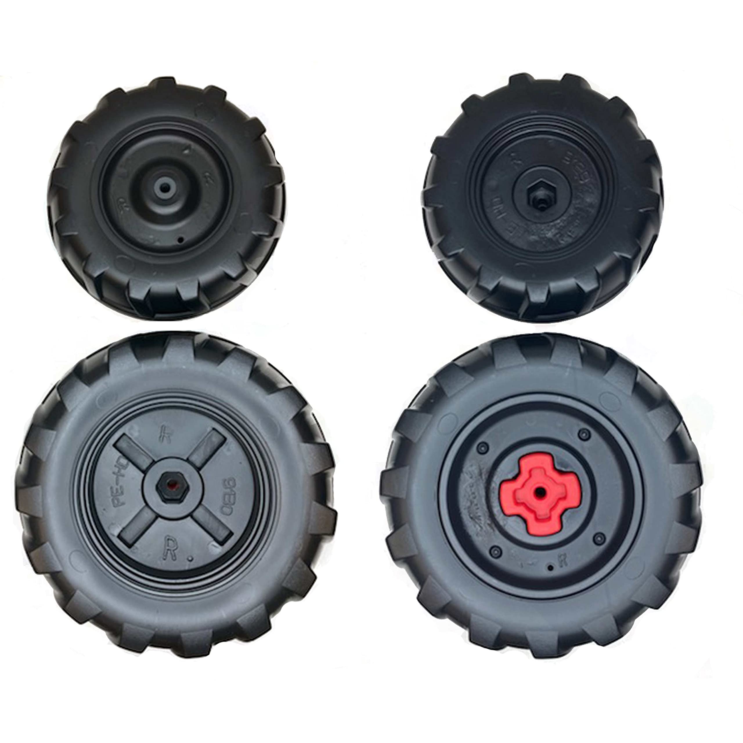 Peg Perego Ground Force & Ground Loader Replacement Wheel Set - Front & Rear Wheels for Kids Ride-On Toys | Durable Black Wheels for Outdoor Play & Backyard Fun