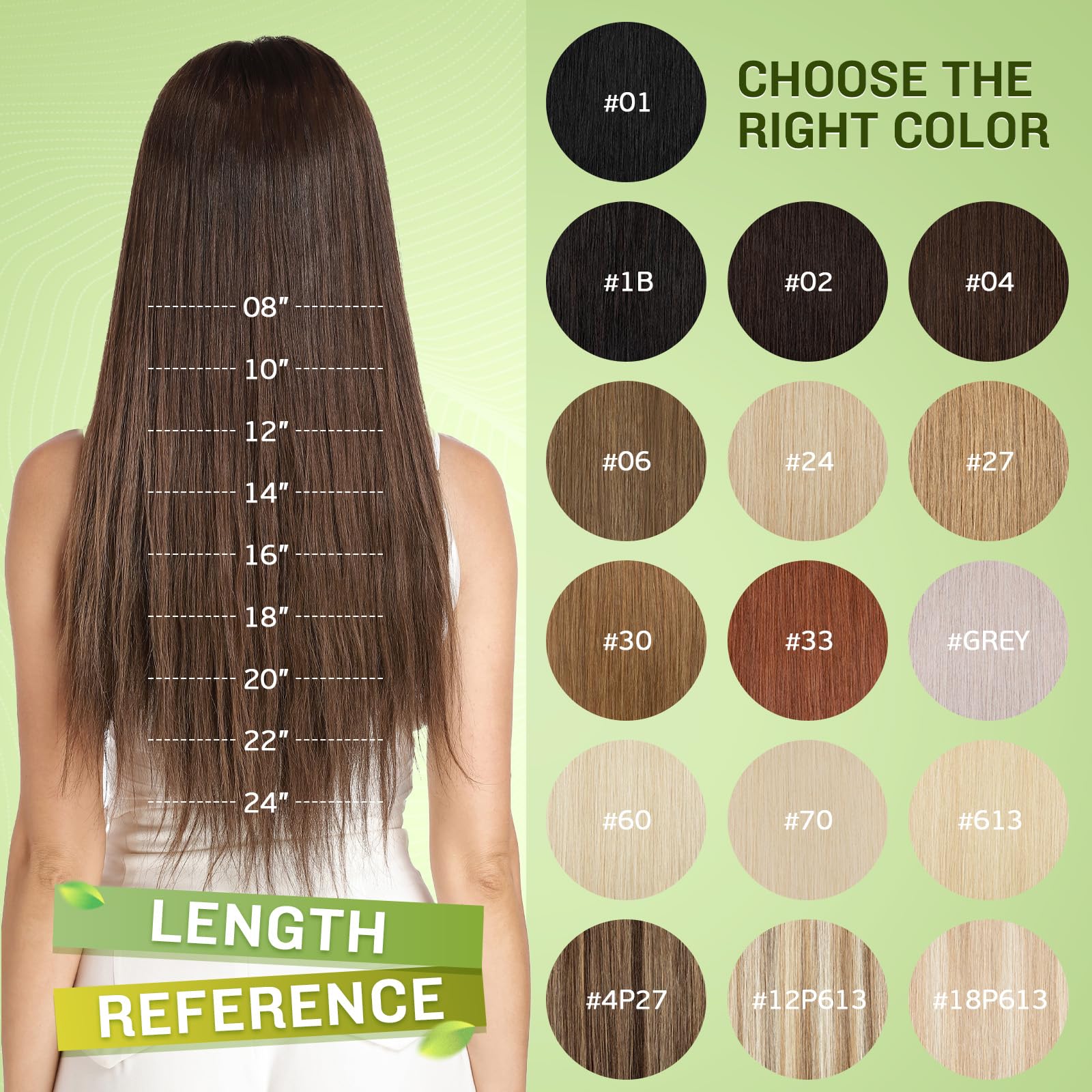 MY-LADY Clip in Hair Extensions 24Inch 170g 8Pcs - 100% Real Human Hair, Seamless Long Straight Light Brown Hair Extensions for Women - Perfect for Parties, Weddings & Daily Styling