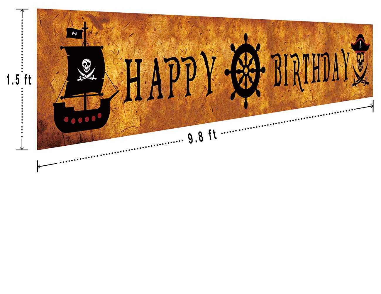 Pirate Birthday Banner - Large Party Decor for Indoor & Outdoor Use
