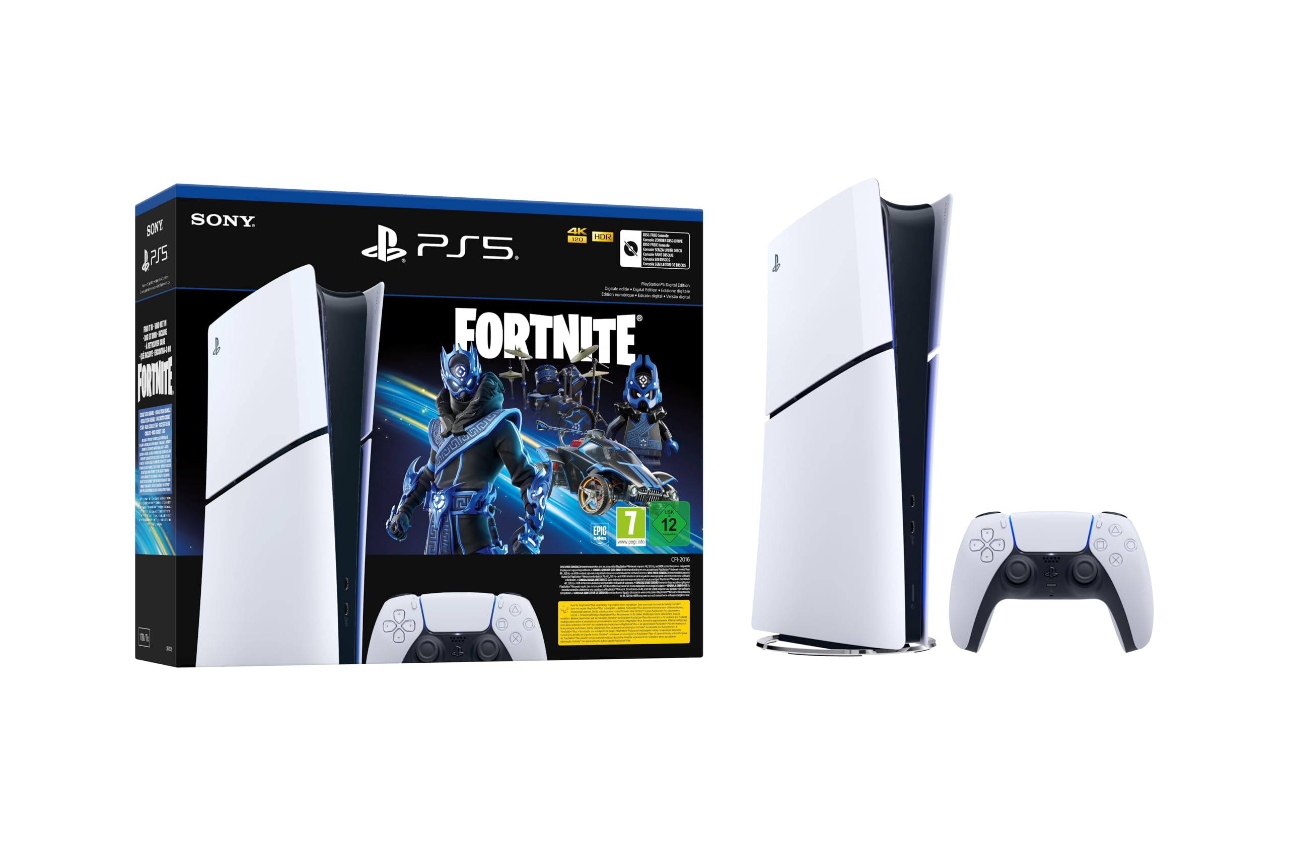 PlayStation 5 Digital Edition (Slim) Console - Fortnite Cobalt Star Bundle | Next-Gen Gaming, 4K UHD, Ultra-Fast SSD | Perfect for Home Entertainment & Competitive Gaming
