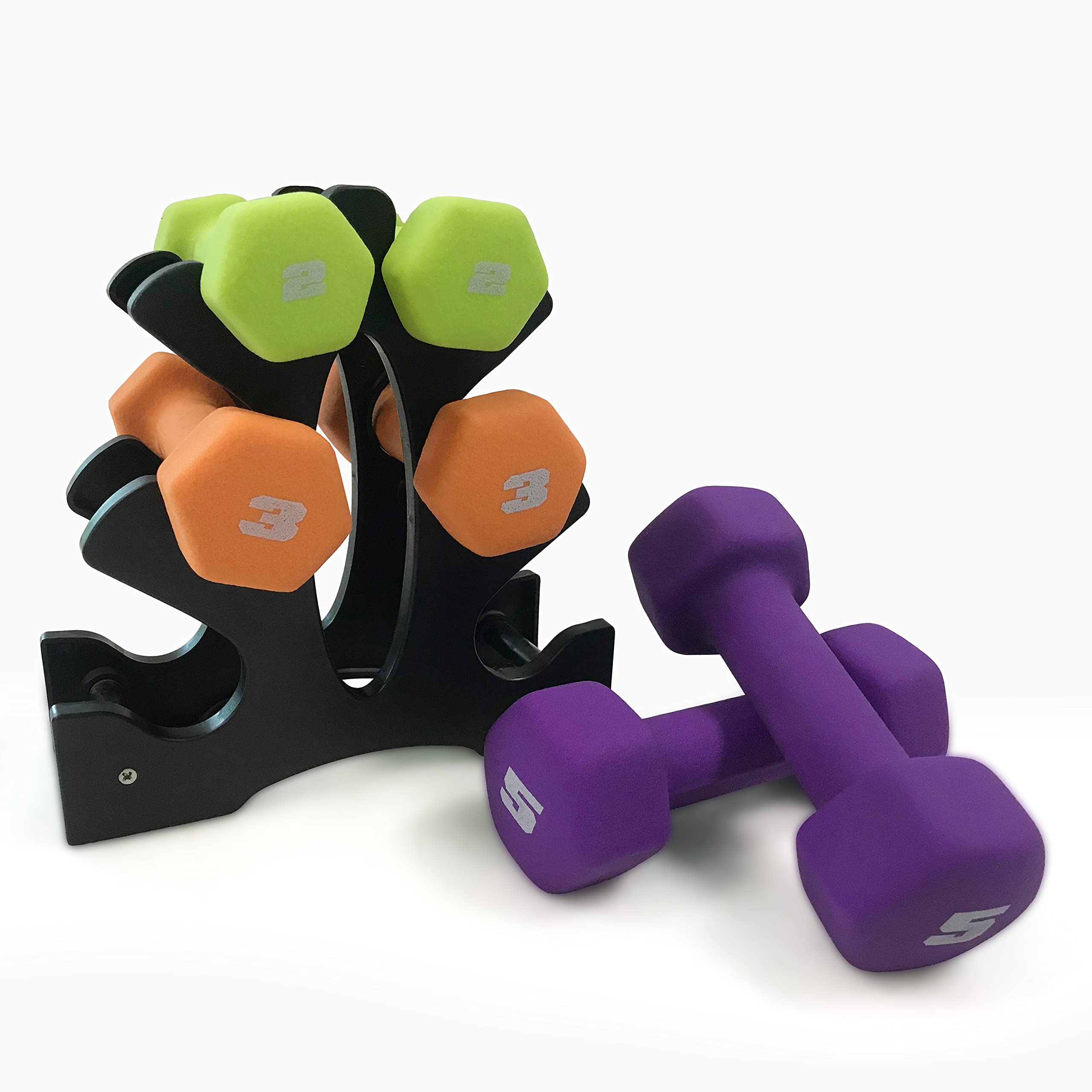 Premium CAP Barbell Neoprene Dumbbell Weights Set - 5-50lb Pairs with Non-Slip Grip | Home Gym, Strength Training & Fitness Workouts | Multiple Color Options