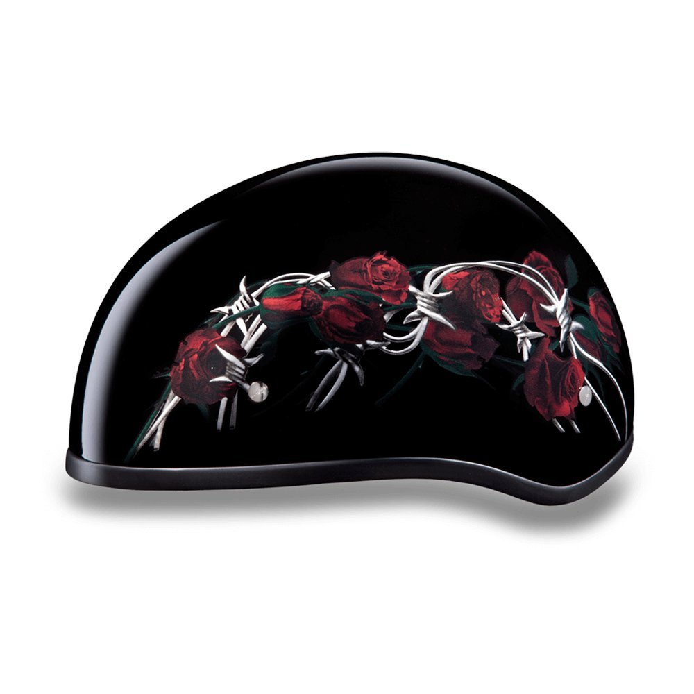 Daytona Helmets Half Skull Cap Motorcycle Helmet - DOT Approved for Safety [Multiple Graphics Available] - Lightweight & Comfortable for Cruiser, Chopper & Street Bike Riders