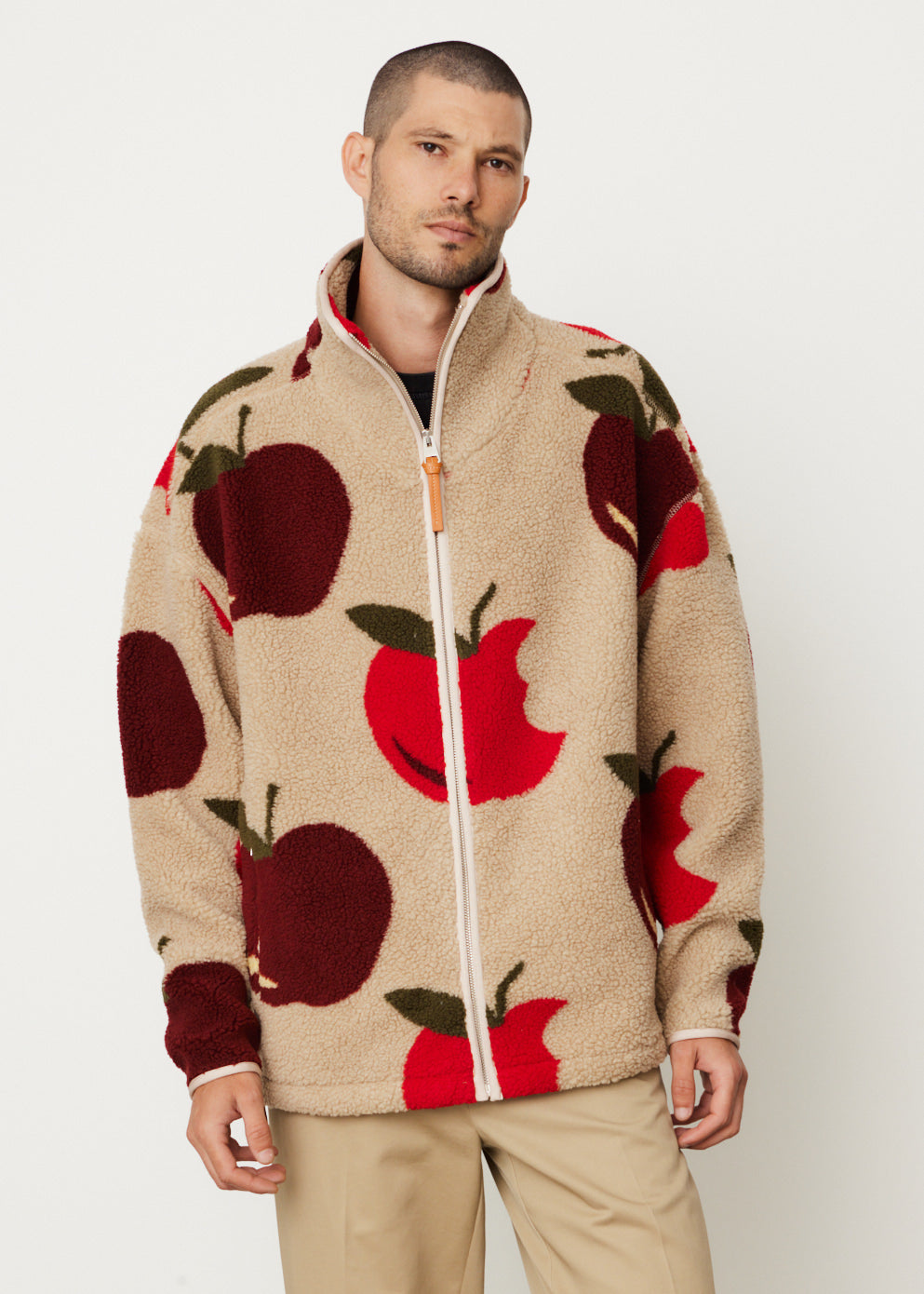 Apple Fleece Jacket for Women & Men - Soft Warm Winter Pullover with Kangaroo Pocket - Perfect for Outdoor Activities, Camping & Casual Wear