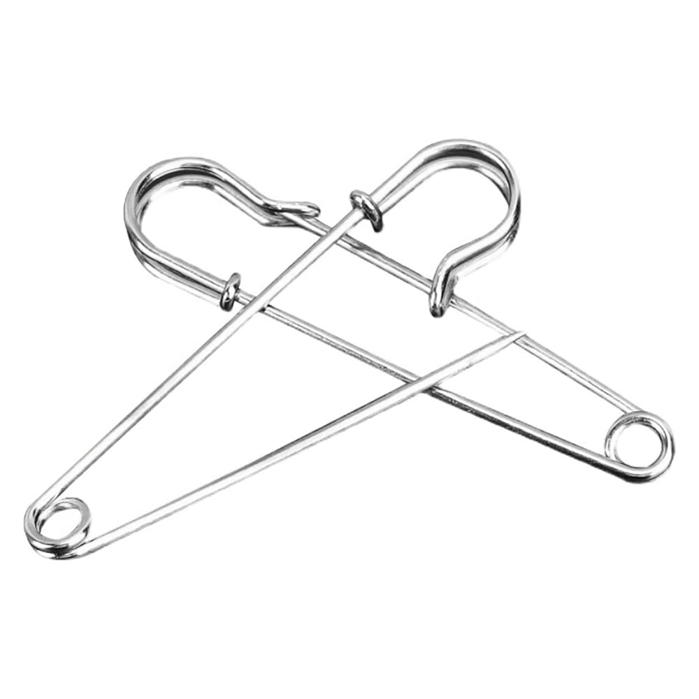 Heavy Duty 2 Inch/50mm Silver Safety Pins Brooches - 30 Pack for Blankets, Kilts, Skirts, Sweaters, Shawls & DIY Crafts | Secure Fastening for Clothing, Fabrics & Home Decor Projects