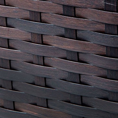 BOWERY HILL Espresso Brown Outdoor Wicker Coffee Table - Weather-Resistant Patio Furniture for Garden, Poolside & Backyard Decor