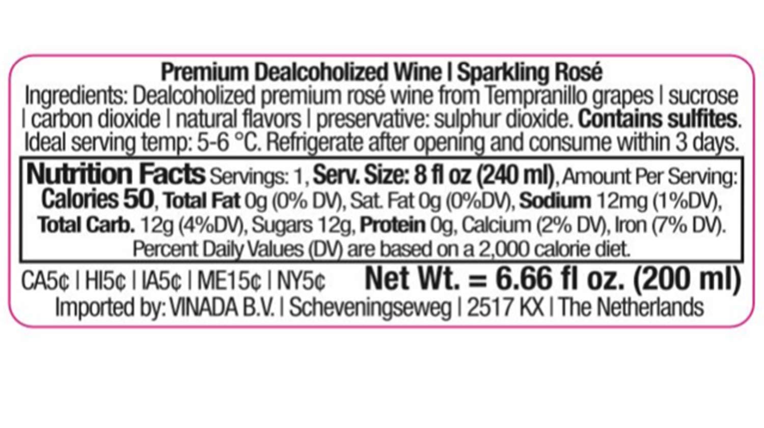 VINADA Sparkling Gold & Rosé Mini Variety Pack - Alcohol Free Wine - 24 x 200ml Glass Bottles - Perfect for Parties, Weddings & Sober Celebrations