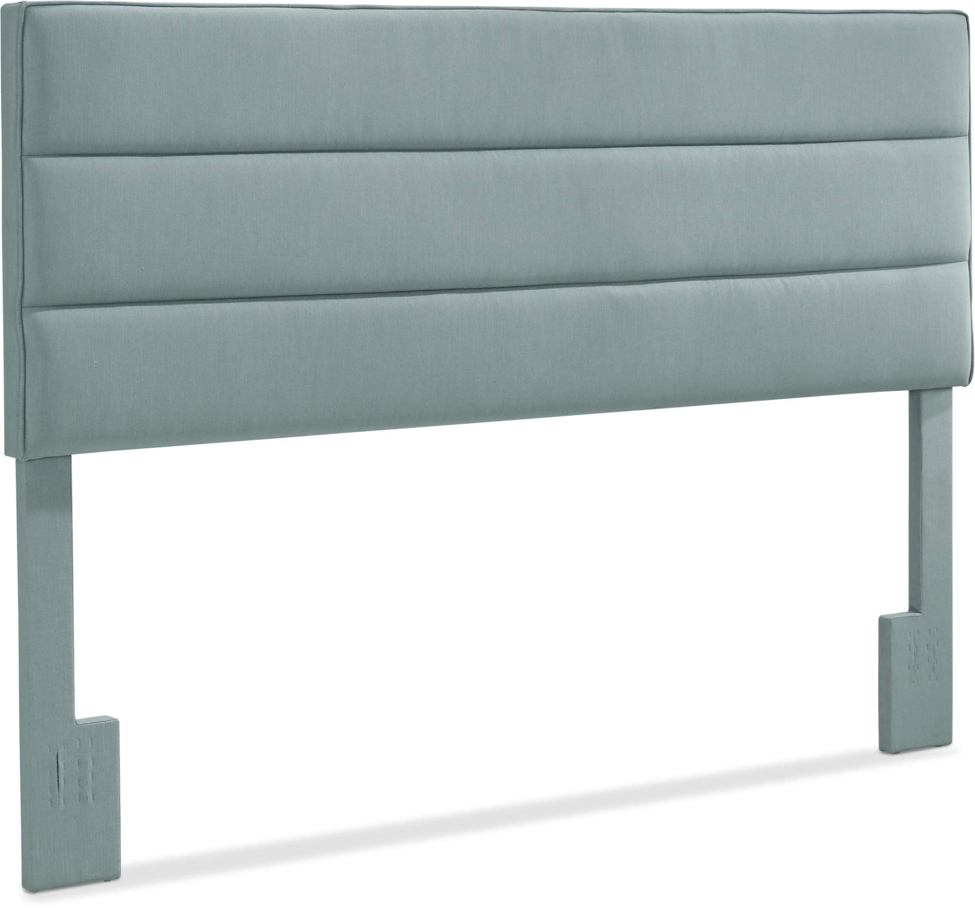 Serta Palisades Collection Upholstered Padded Headboard - Modern Tufted Design with Soft Linen-Textured Fabric, Eastern King Size, Navy Blue - Perfect for Master Bedroom Decor & Luxury Bed Frame Enhancement