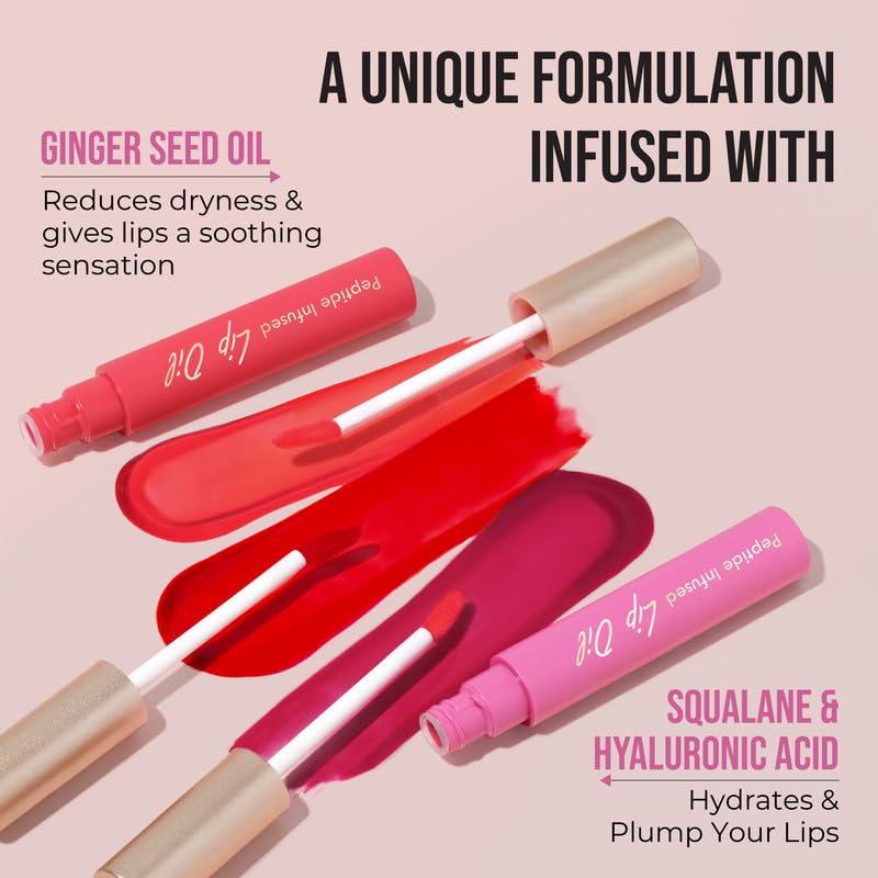 Insight Cosmetics Peptide Infused Lip Oil with Ginger Seed Oil - Long-Lasting Hydration & Nourishment for Soft, Natural Pink Lips | Plumping & Moisturizing Lip Treatment | Perfect for Daily Use, Date Night & Special Occasions | 4.5g (Mystic Mulberry)