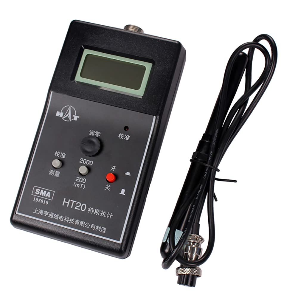HT20 Gauss Meter - Handheld Digital Tesla Meter for Magnetic Field Testing | Measure Surface Flux & Magnetic Strength | Perfect for Labs, Industry & DIY Projects