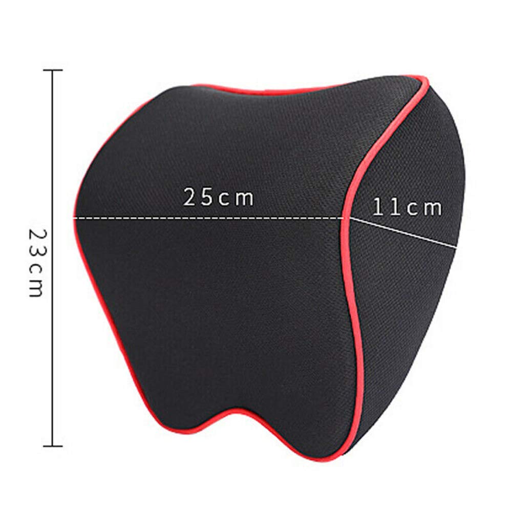 Car Neck Pillow with Memory Foam for Neck Pain Relief, Breathable Fabric Headrest Pillow, Suitable for Car, Home & Office Use (1 Pack) - Perfect for Long Drives, Work Breaks, and Relaxation