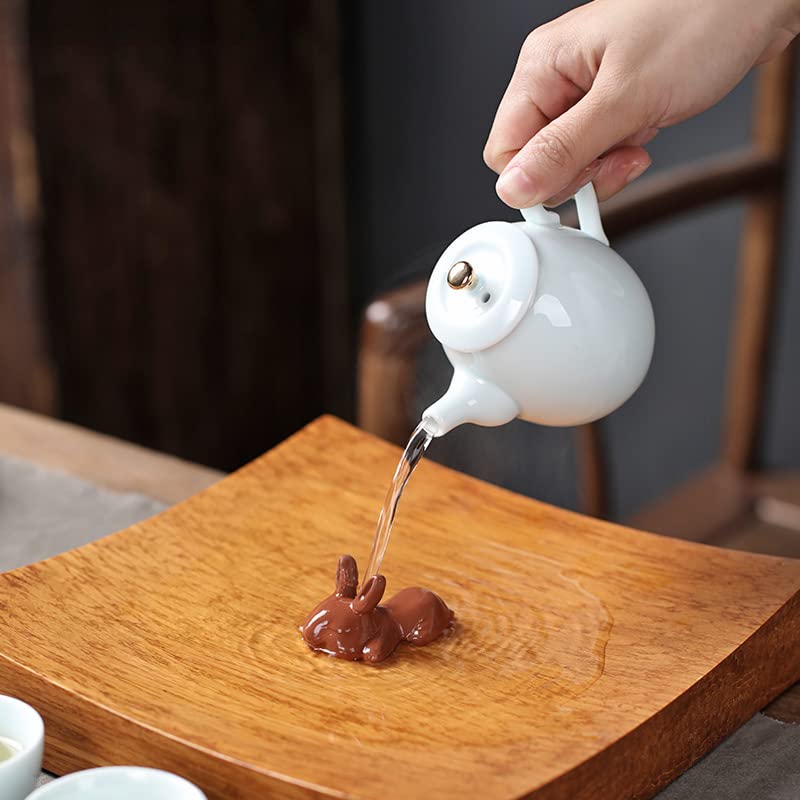 Handmade Purple Clay Rabbit Tea Pet for Kung Fu Tea Tray - Perfect Tea Ceremony Companion