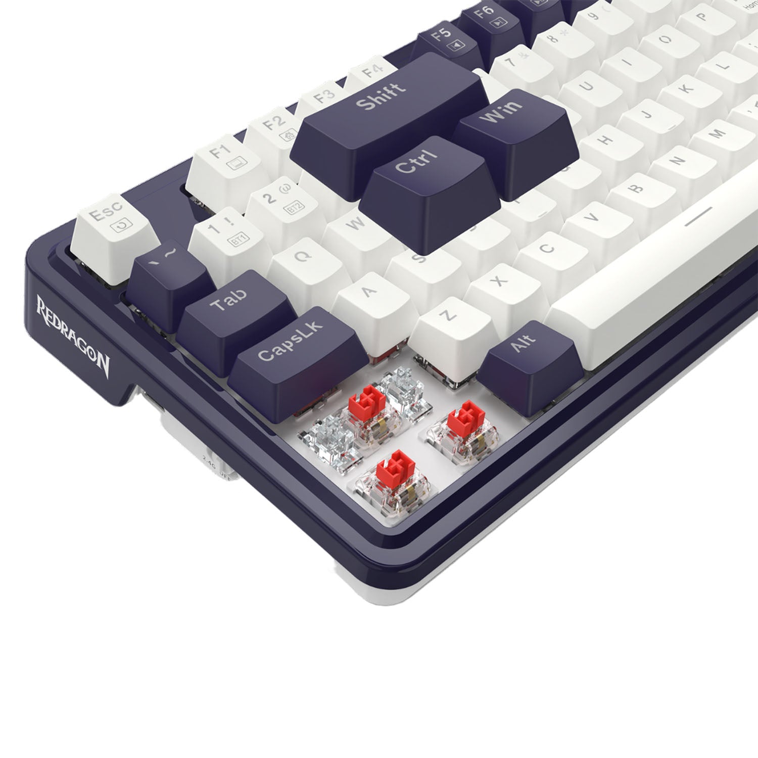 Redragon K673 RGB Gaming Keyboard - Red Switch, White & Black - Perfect for PC, Mac, Gaming & Office Use