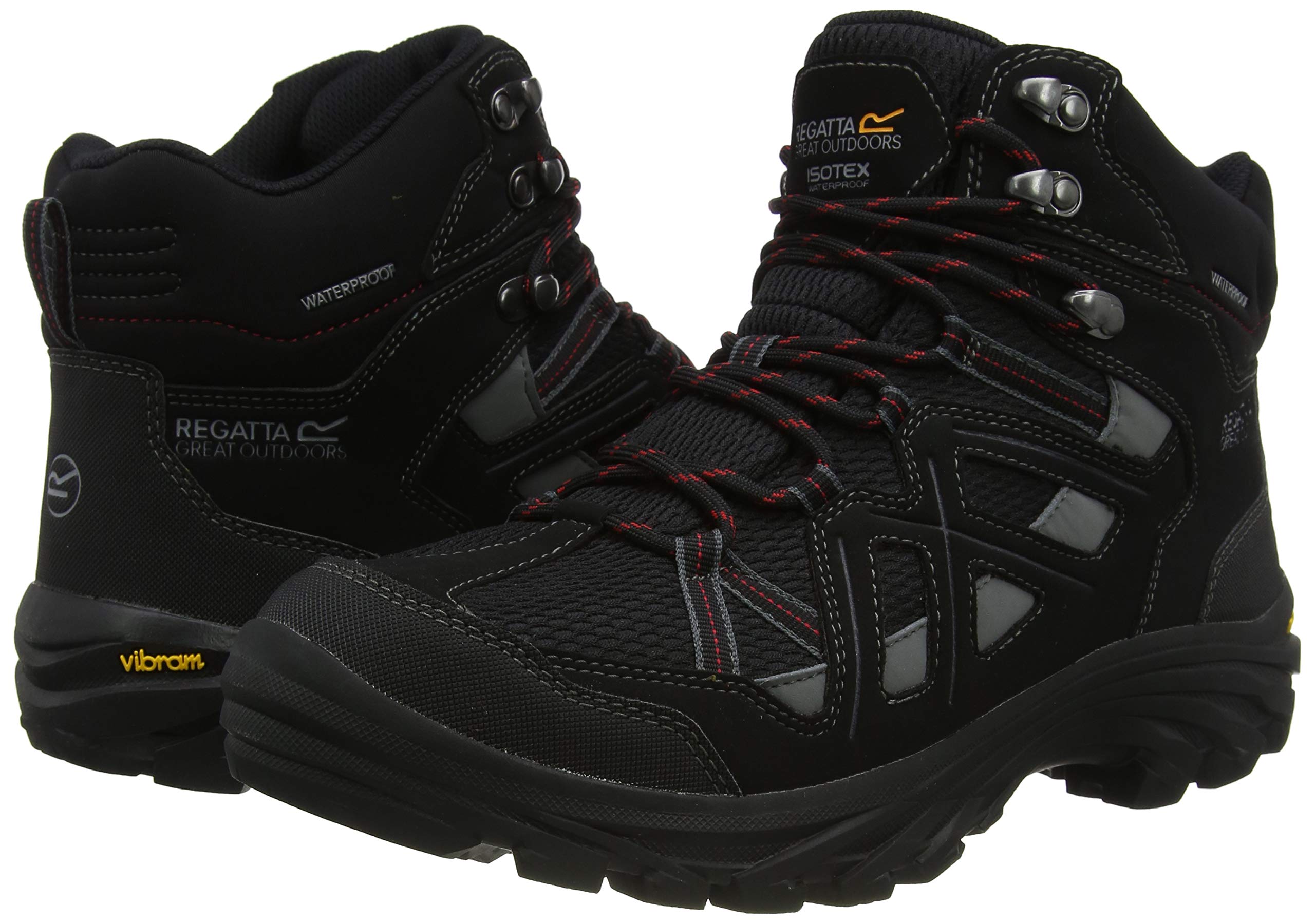 Men's High Rise Waterproof Hiking Boots - Lightweight Trekking Shoes for Outdoor Adventures - UK Size 7 - Perfect for Mountain Climbing & Trail Walking