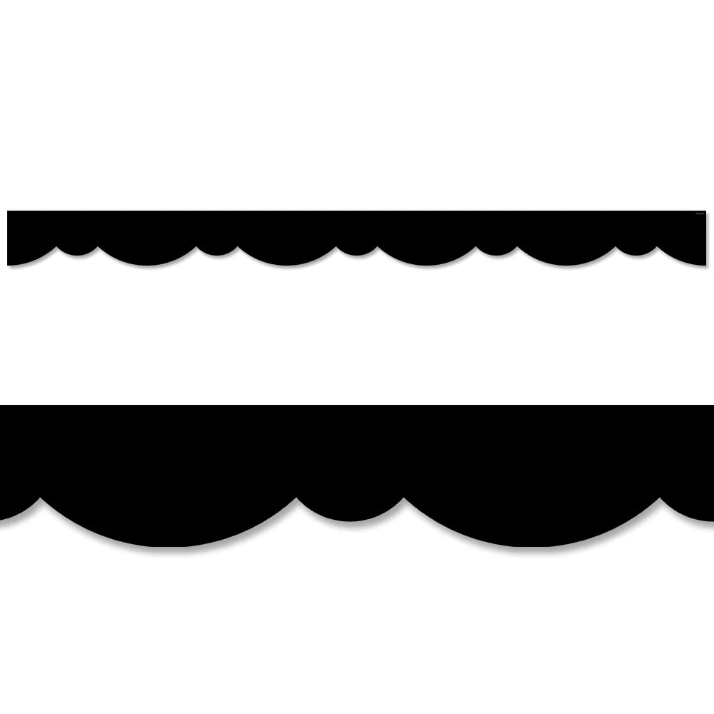 Elegant Black Scallop Edge Border Trim - Perfect for DIY Home Decor, Scrapbooking, and Craft Projects
