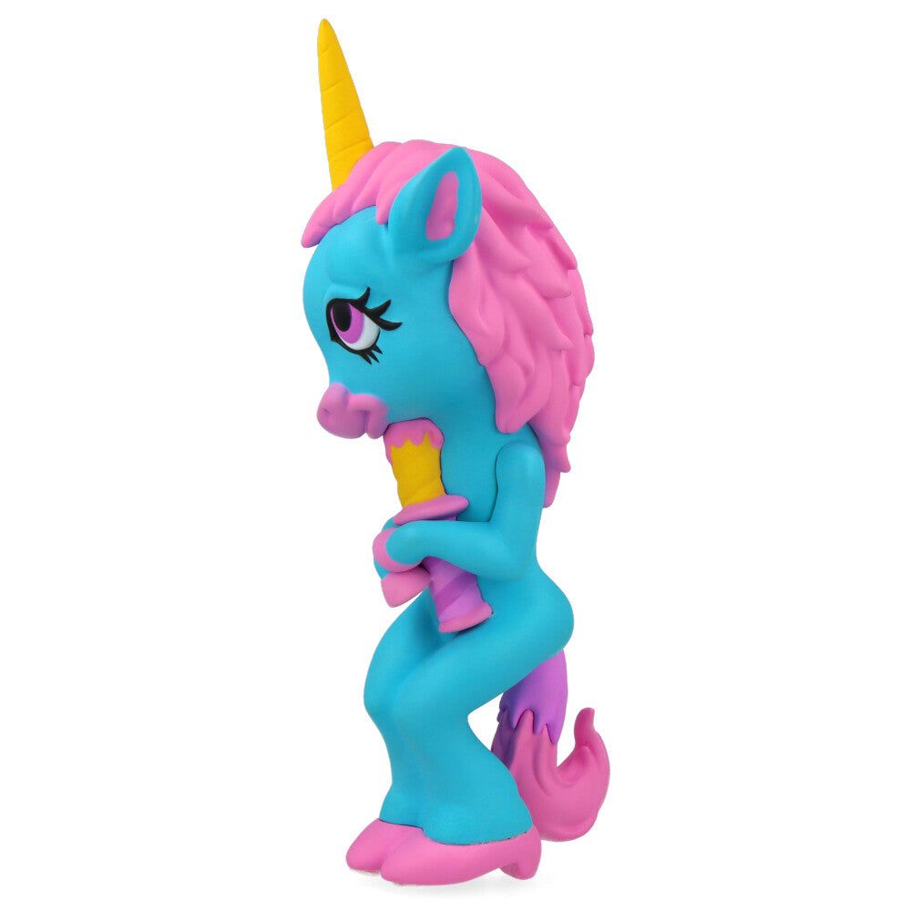 Ron English Forlorn Unicorn Blue Vinyl Art Toy - Collectible Pop Surrealism Figure for Home Decor & Art Display