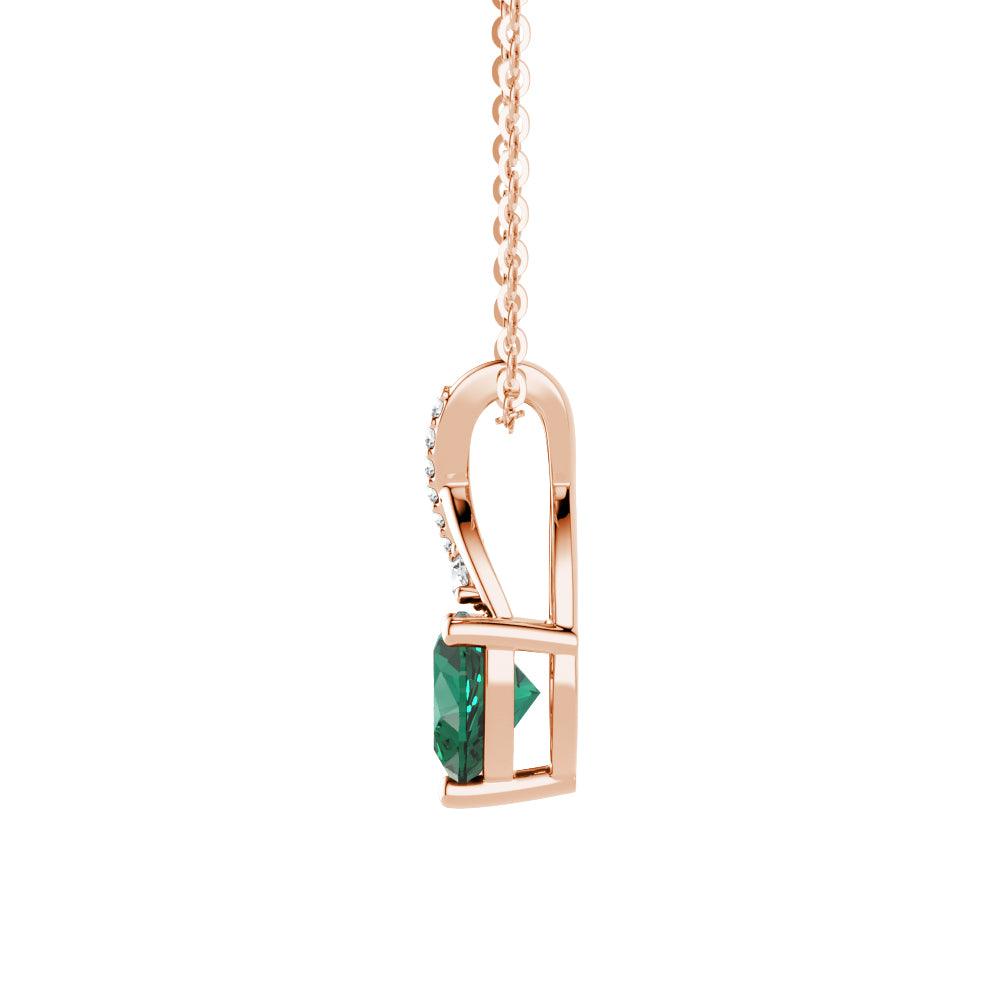 1.16 CT Solitaire Heart Emerald & White Sapphire Pendant Necklace - Elegant Jewelry Gift for Women, Valentine's Day & Anniversary