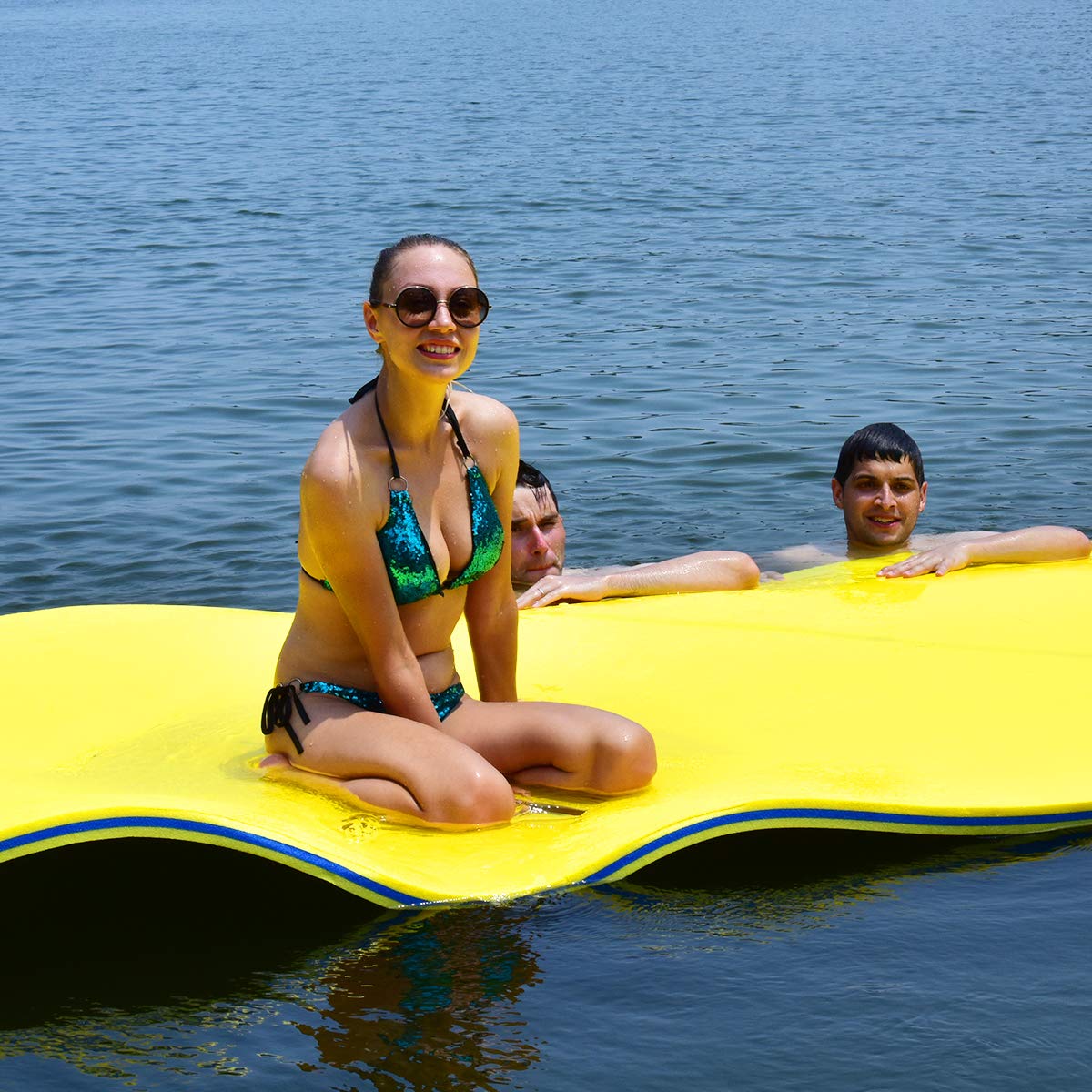 Goplus Floating Water Pad - Premium Tear-Resistant XPE Foam Lily Pad for Swimming, Relaxing - Perfect for Beach, Lake, Ocean, Pool Parties & Summer Water Fun