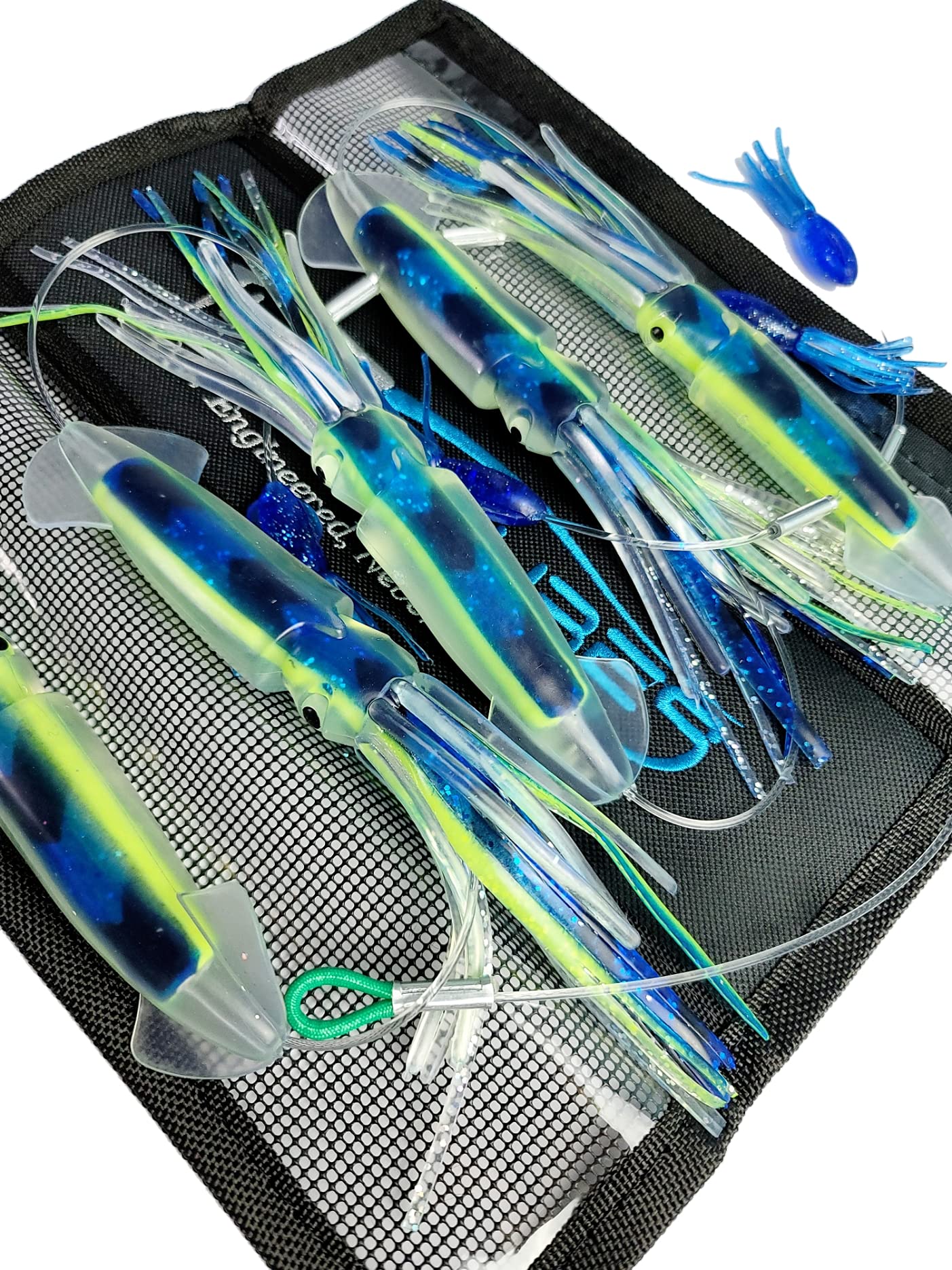 Lobo Lures Pakula Game Fish 8-Inch Long Tail Flippy Floppy Fishing Daisy Chain Lure for Tuna & Marlin - Saltwater Trolling Lure for Offshore Fishing