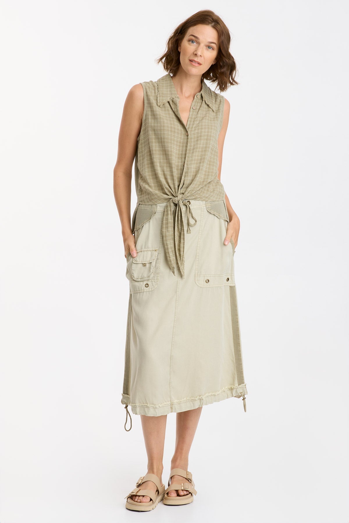 Fleming Tie Tank Top for Women - Stylish Sleeveless Blouse with Tie Detail | Perfect for Casual Outings, Summer Wear, and Layering