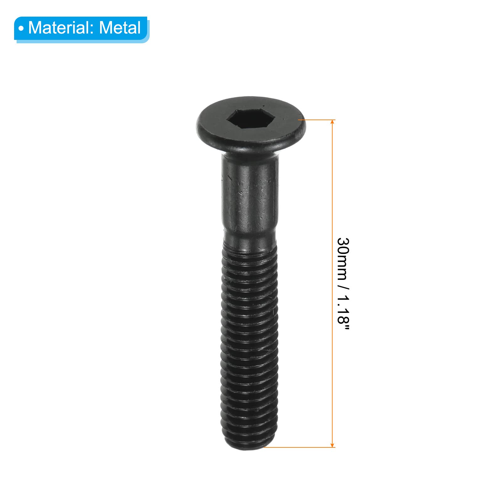 PATIKIL Skateboard Hardware Kit - 8pcs Mounting Screws, Hex Head Bolts & Nuts Set with Spanner Tool for Longboard, Cruiser, Skateboard - Perfect for Board Assembly & Maintenance