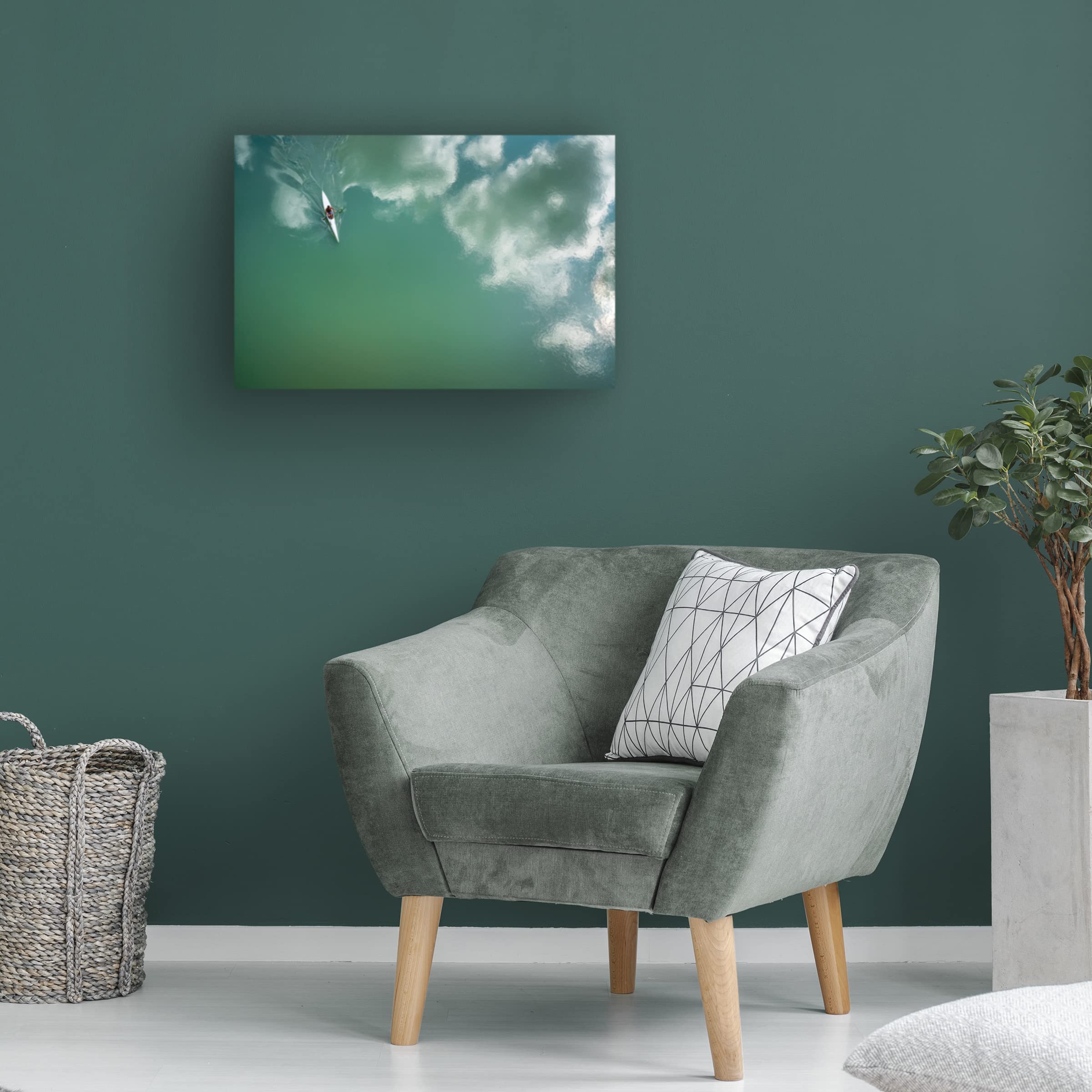 Trademark Fine Art 'Kayak' Canvas Wall Art Print by Riccardo Lucidi - Modern Coastal Decor for Living Room, Bedroom & Office