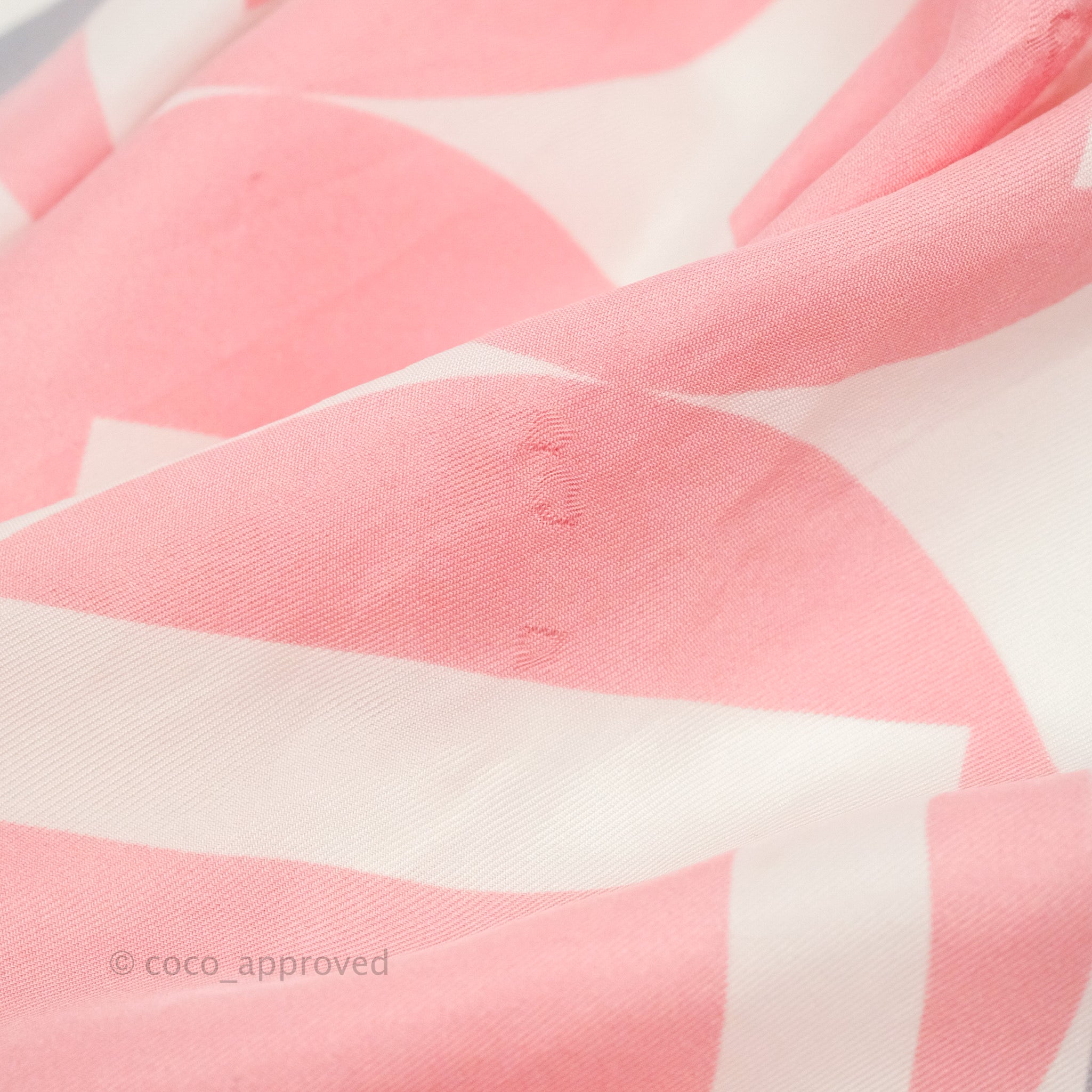 Chanel CC Silk Square Scarf 90 - Luxury Grey Pink White Fashion Scarf for Women | Perfect for Office, Party & Gift Giving