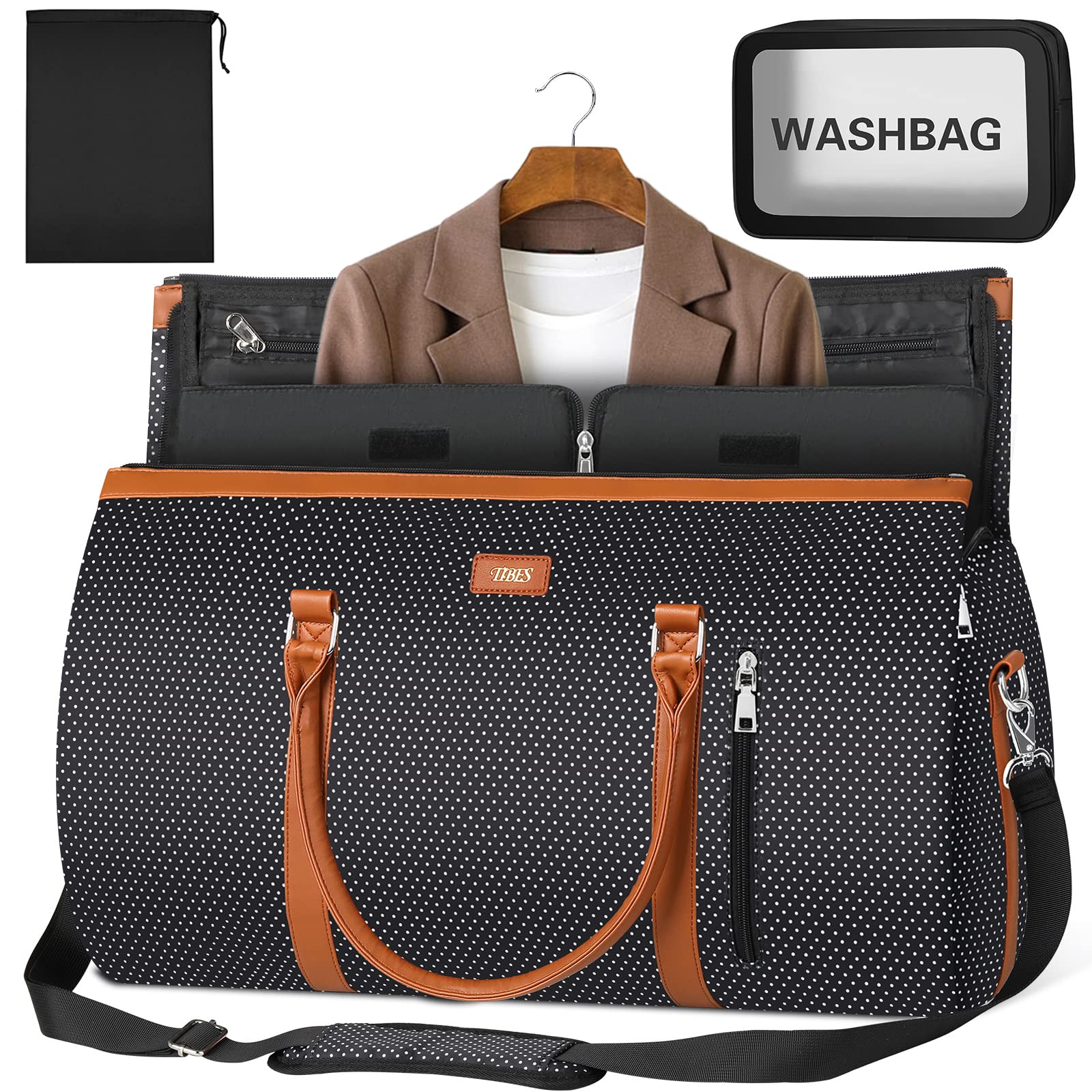 Convertible 2-in-1 Travel Garment Bag & Duffel - Large Hanging Suitcase for Business Trips - 3pc Set for Men & Women (Perfect for Airplane Carry-On & Office Business Travel)