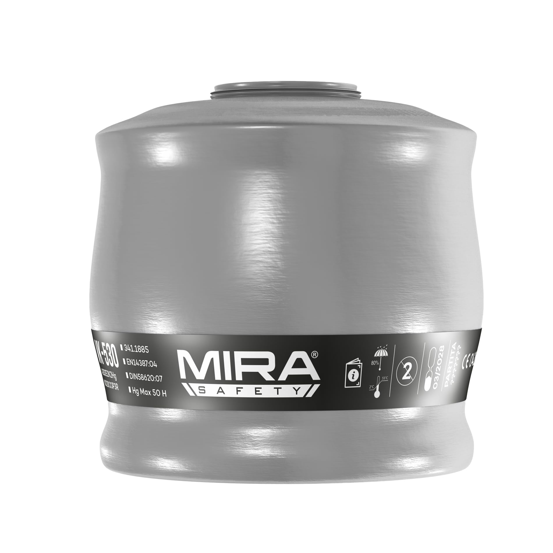 MIRA Safety VK-530 40mm Gas Mask Filter - NATO Standard (40mm x 1/7