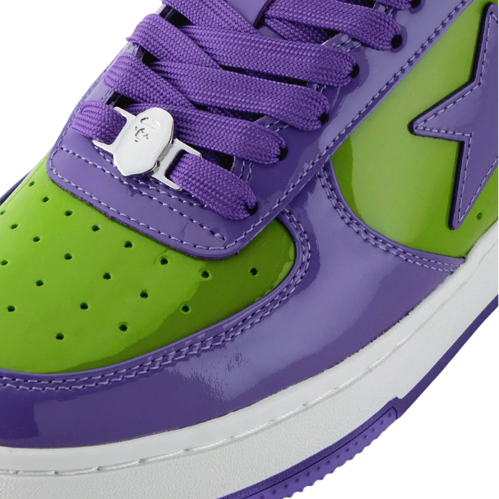 Bape Bapesta #1 M1 Sneakers in Purple, Green & White - Stylish Streetwear for Men's Casual & Urban Fashion