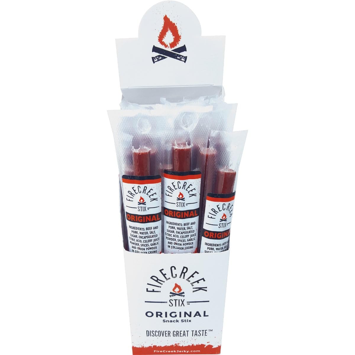 FireCreek Snacks 1 Oz Original Beef Snack Sticks - Pack of 20 | High Protein Low Carb Keto Friendly Jerky | Perfect for Hiking, Camping & On-the-Go Snacking