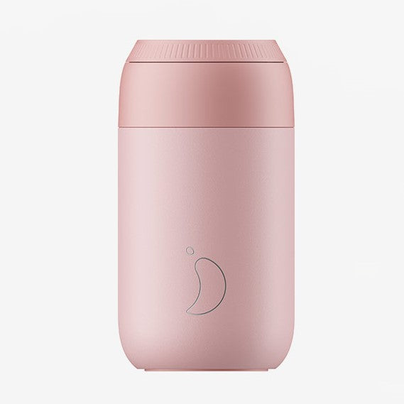 Chilly's Series 2 Insulated Coffee Cup 340ml (12oz) - Leak-Proof Stainless Steel Travel Mug, Blush Pink - Perfect for Hot & Cold Drinks at Home, Office or Commuting