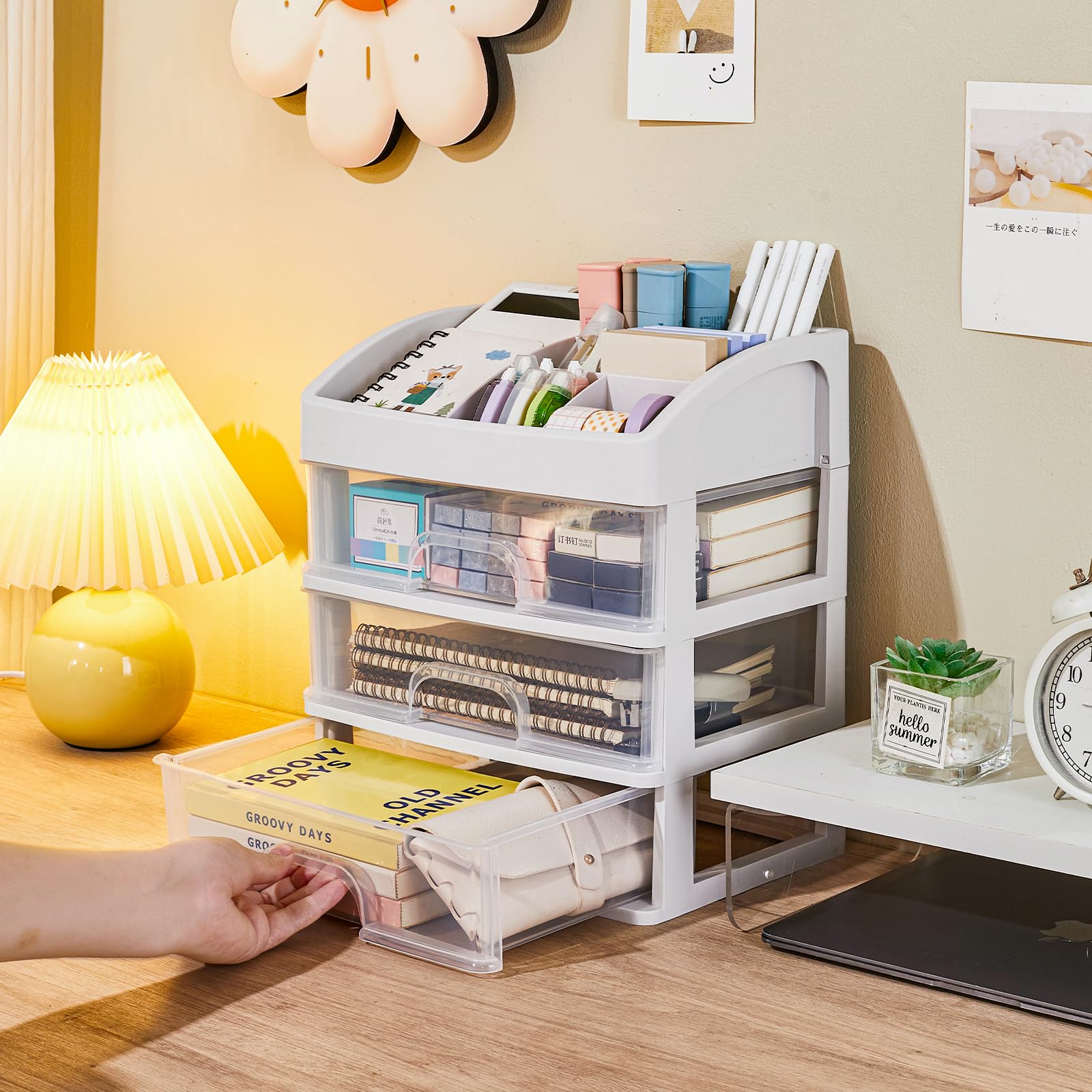 4-Drawer Desk Organizer for Office, School & Bathroom Storage