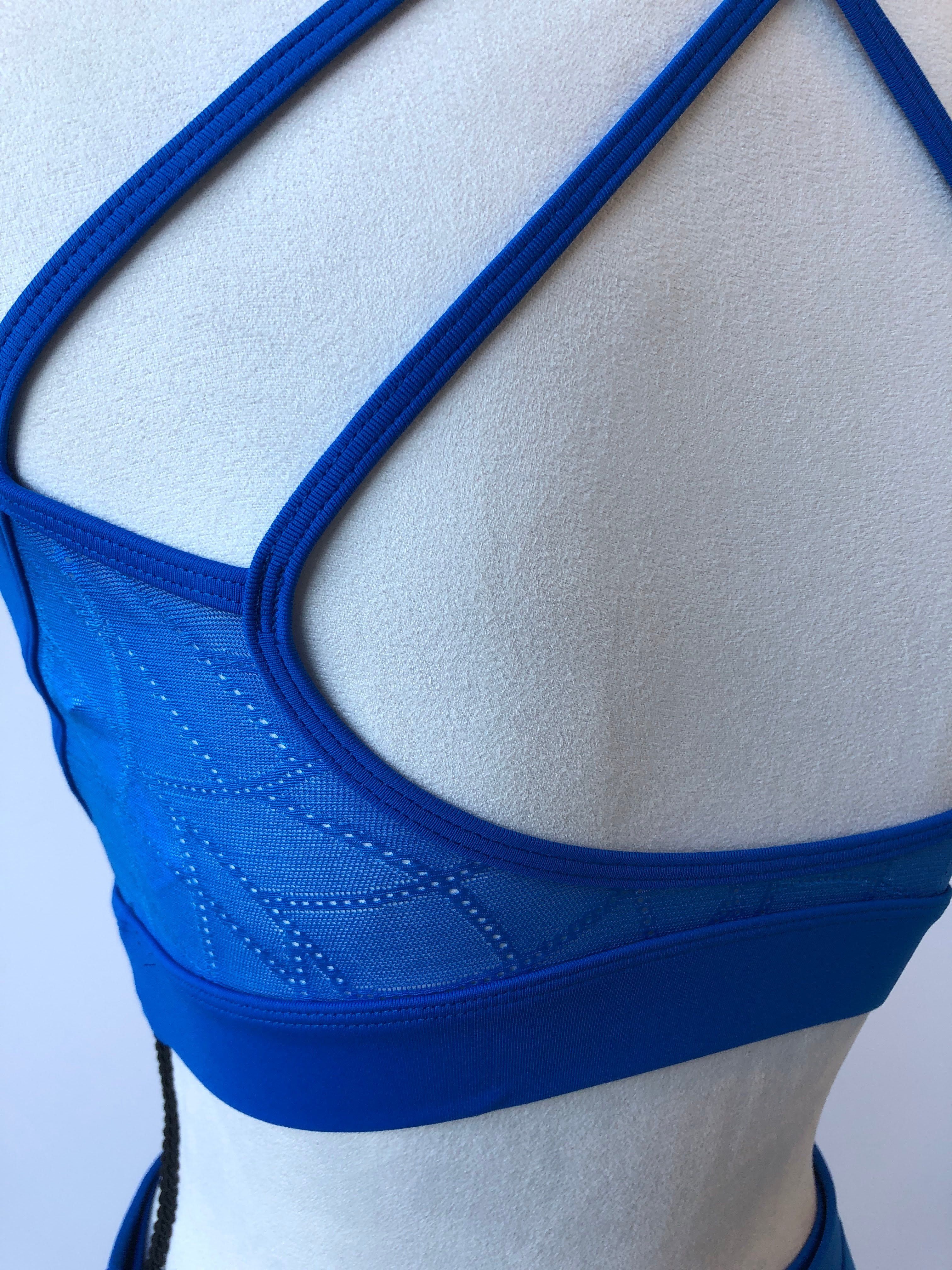 M7052LM Women's Mesh X Back Crop Top - Sexy Summer T-Shirt for Casual Wear, Beach, and Night Out