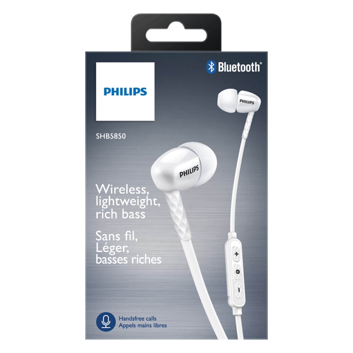 Philips SHB5850WT/27 Wireless Bluetooth Headphones with Noise Cancellation, 32H Playtime, Built-in Mic - White | Perfect for Travel, Workouts & Home Office Use