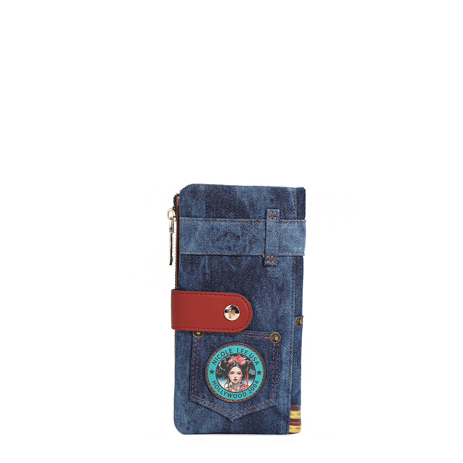 DENIM AMANDA 2-Piece Bifold Wallet for Women - Genuine Leather Credit Card Holder with RFID Protection - Perfect for Everyday Use, Travel & Gift Giving
