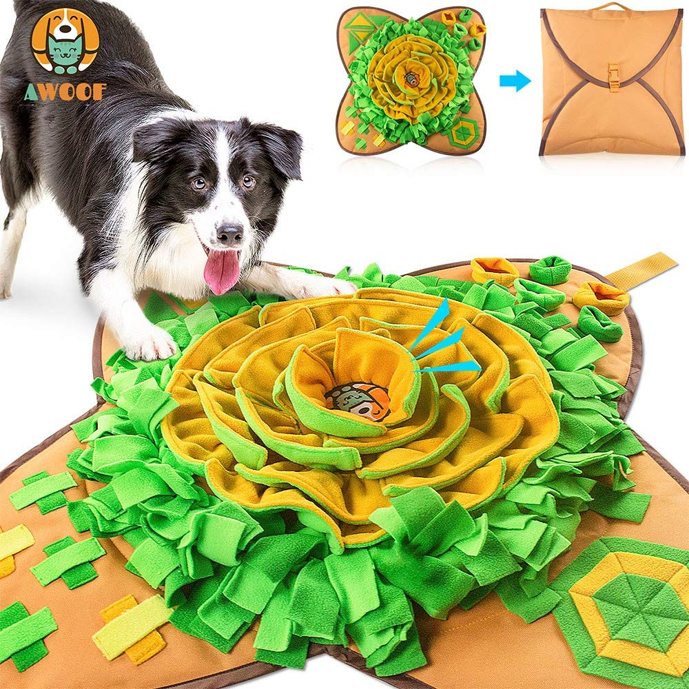 Interactive Snuffle Mat for Dogs - 28''x28'' Pet Feeding Puzzle Toy to Encourage Natural Foraging Skills | Slow Feeder & Mental Stimulation for Puppies & Adult Dogs | Perfect for Mealtime Enrichment & Indoor Play