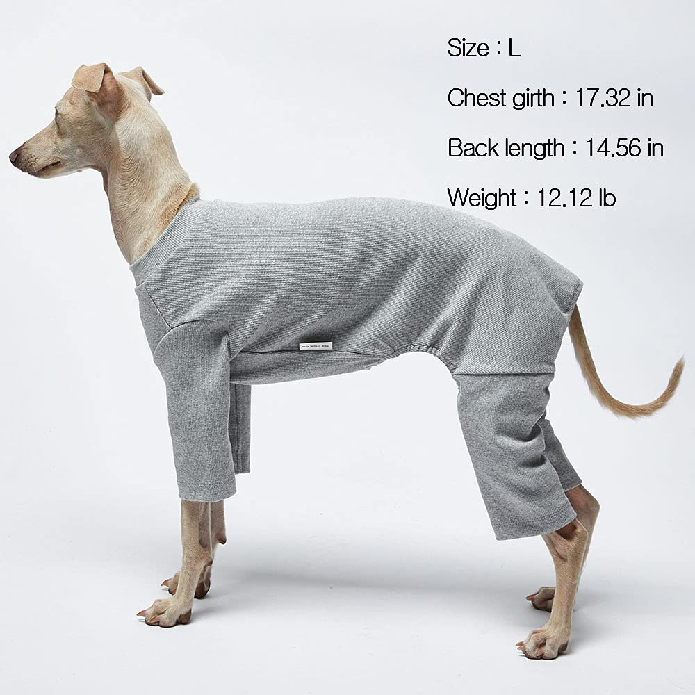 **Soft Stretchable Dog Pajamas for Small Dogs - Cozy Onesie Jammies, Dog Shirt & Bodysuit (Large, Basic Gray) - Perfect for Indoor Lounging & Sleepwear**