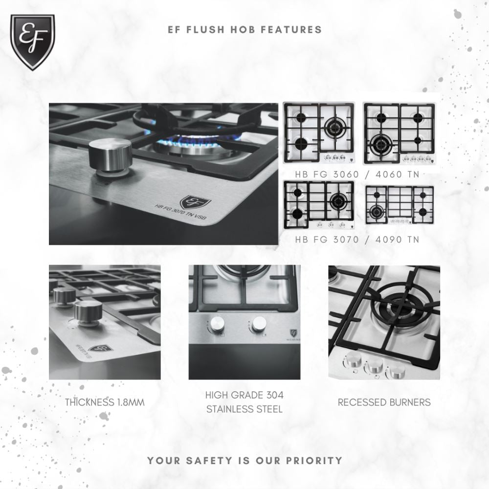 EF HB FG 3060 TN VSB Built-in Gas Hob 30