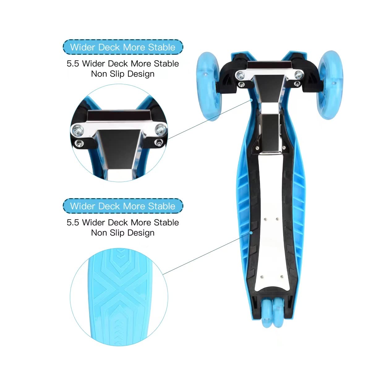 Best 3 Wheel Scooter for Kids Ages 3-12 - LED Light Up Wheels, Adjustable Height & Sturdy Deck - Perfect for Outdoor Play, Commuting to School, and Neighborhood Rides