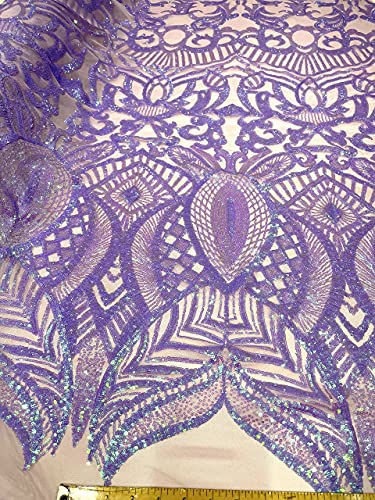 Lavender Iridescent on Lilac Mesh