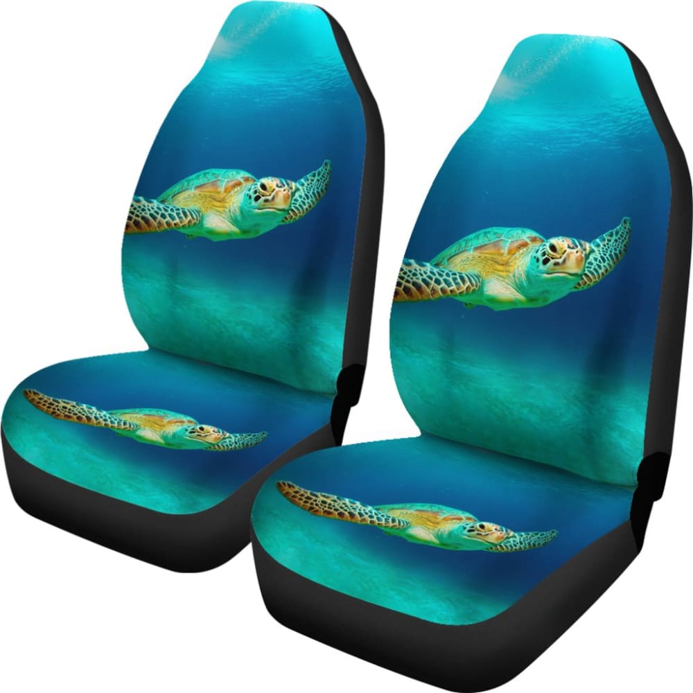 Premium Blue Sea Turtle Car Seat Covers - Waterproof & Universal Fit for Cars, SUVs, Trucks | Perfect for Beach Trips, Summer Adventures & Marine Lovers