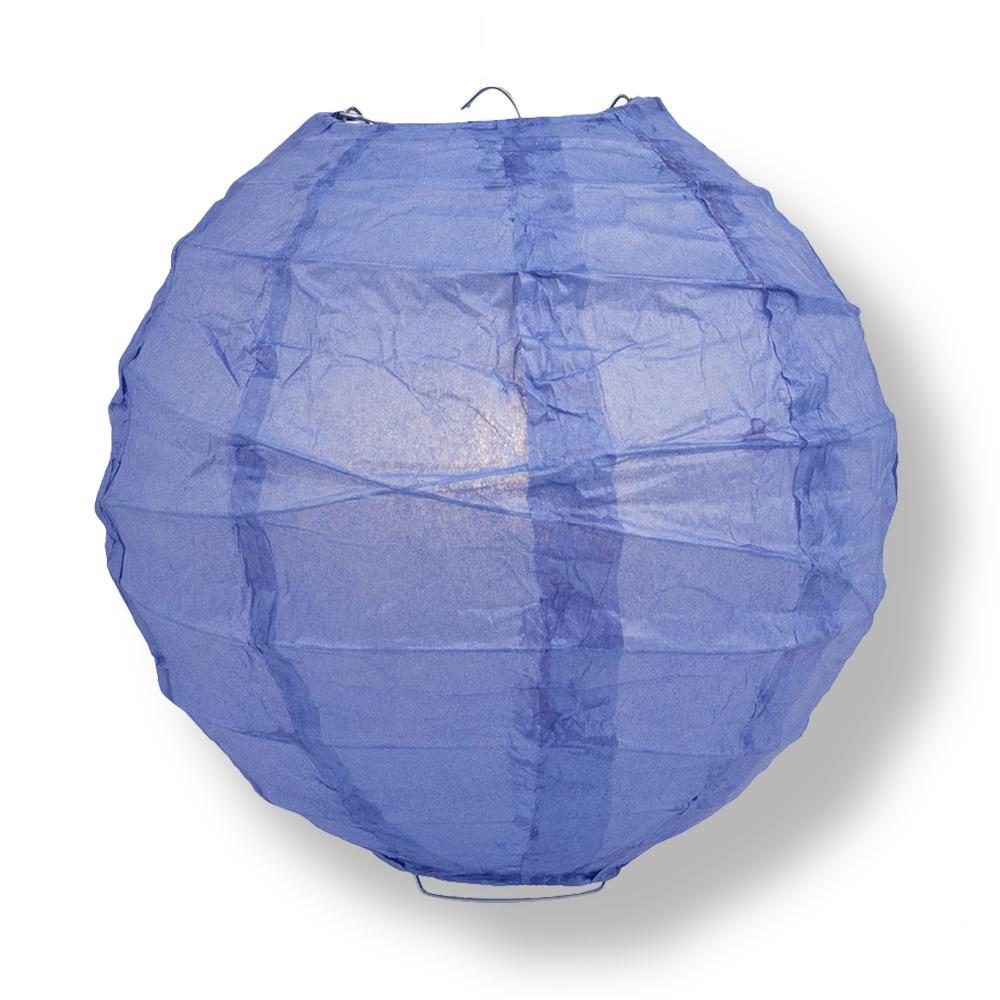 12 Pack Astra Blue & Very Periwinkle Crisscross Ribbing Hanging Paper Lanterns - Decorative Party Lighting for Weddings, Birthdays & Outdoor Events