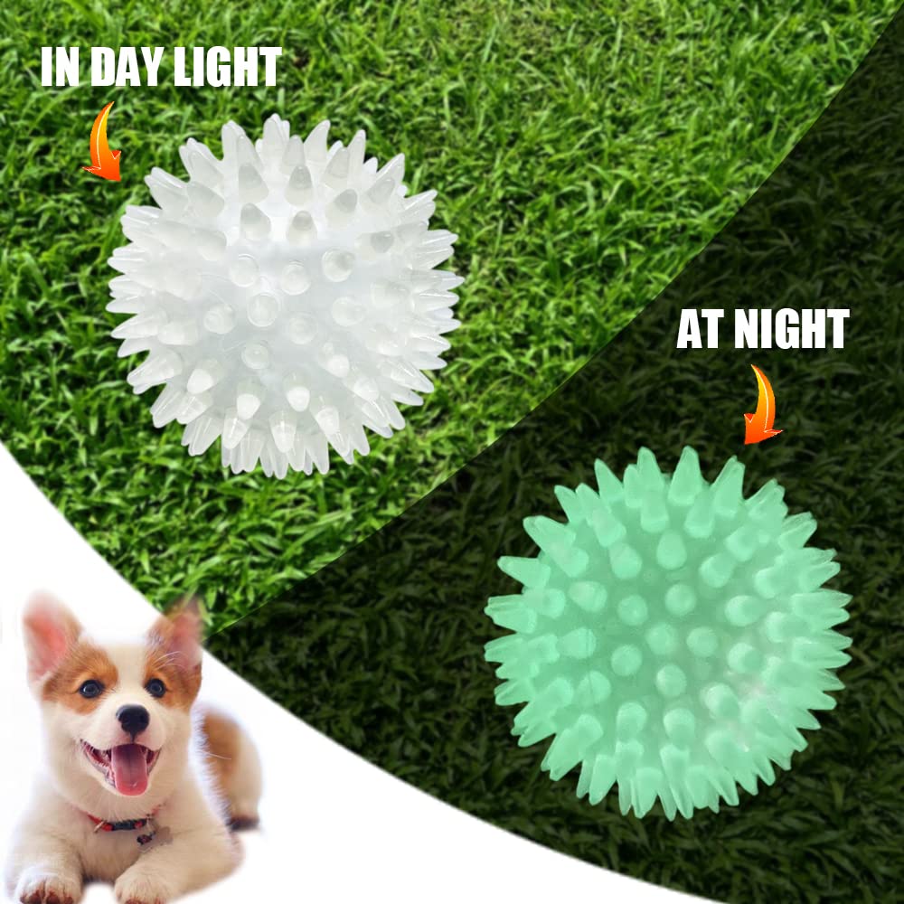 Glow in the Dark Dog Ball Toy - 3 Pack Medium Size for Nighttime Fetch & Outdoor Play | High Visibility Pet Toy for Dogs