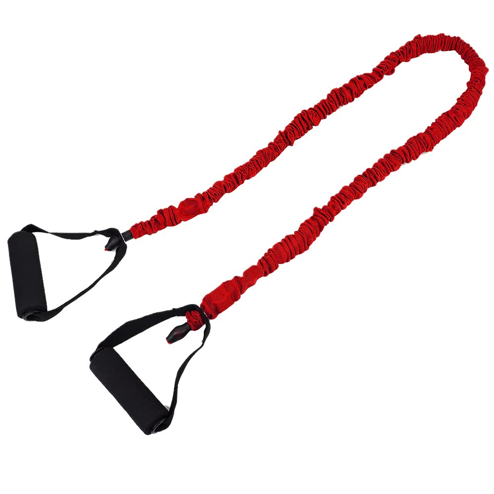 WNSC Fitness Pull Rope - 15lbs Resistance Exercise Bands for Strength Training, Stretching & Home Workouts | Durable Gym Equipment for Men & Women | Perfect for Yoga, Pilates & Physical Therapy (Red)