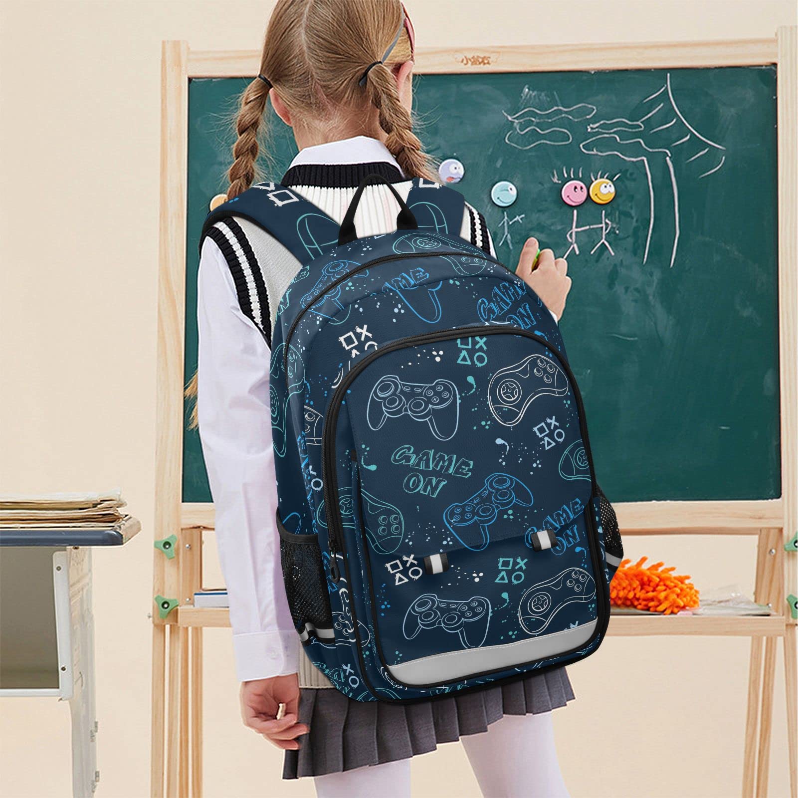 Best Lightweight Joystick Video Game Backpack - Waterproof Laptop Backpack for School, Travel & Gaming with Reflective Stripes - Perfect for Students, Gamers & Daily Commute
