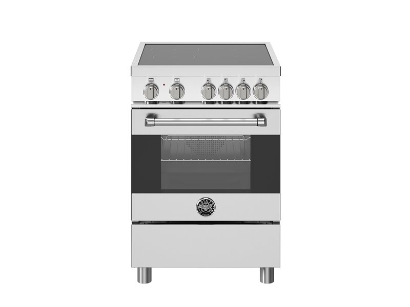 Bertazzoni MAS244IFEMXB 24 Inch Induction Range with 4 Heating Zones & Electric Oven in Stainless Steel - Perfect for Modern Kitchens and Professional Cooking