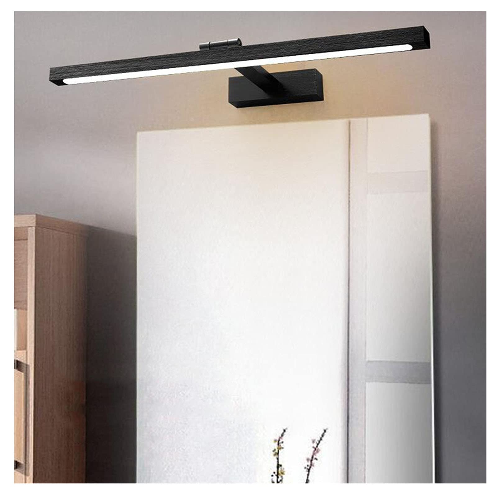 ZCL LED Bathroom Vanity Light - 24 Inch Adjustable Angle Mirror Lighting Fixture, Warm White Wall Sconce for Makeup Vanity & Dressing Room, Black Modern Bathroom Light (60cm) - Perfect for Bedroom, Bathroom, and Salon Mirror Lighting